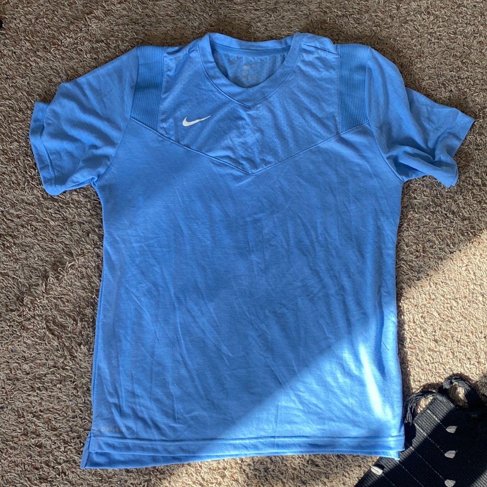 Nike Blue golf shirt with details on shoulders- size L